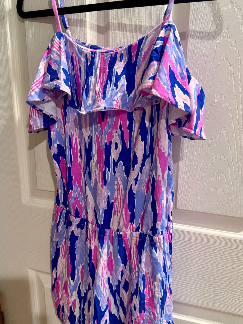 Lilly Pulitzer Abstract Print Top in Blue, Pink & White Romper